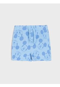 Sinsay - Szorty jeansowe Mickey Mouse - niebieski. Kolor: niebieski. Materiał: jeans. Wzór: motyw z bajki