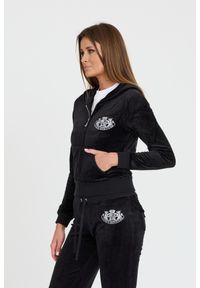 Juicy Couture - JUICY COUTURE Czarna bluza Heritage Dog Crest Robyn Hoodie. Kolor: czarny #5