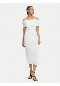 MICHAEL Michael Kors Sukienka codzienna MS683E1KS1 Biały Slim Fit. Okazja: na co dzień. Kolor: biały. Materiał: syntetyk. Typ sukienki: proste. Styl: casual #1