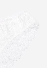 Renee - Białe Koronkowe Majtki Figi z Kokardką Yasala. Kolor: biały. Materiał: koronka