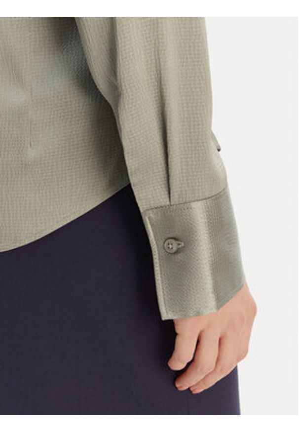 Calvin Klein Koszula Hammered LV044F129G Beżowy Regular Fit. Kolor: zielony. Materiał: syntetyk