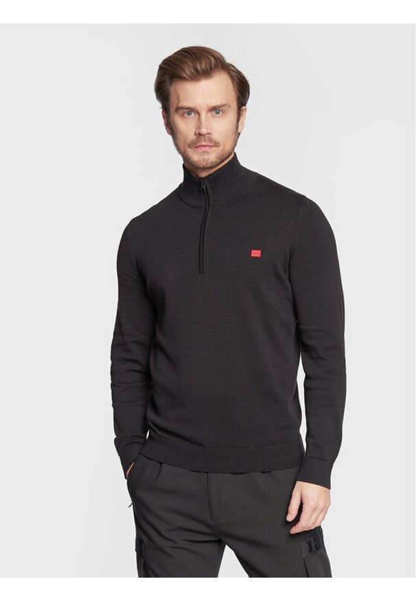 Hugo Sweter San Quintus-C 50474164 Czarny Regular Fit. Kolor: czarny. Materiał: bawełna