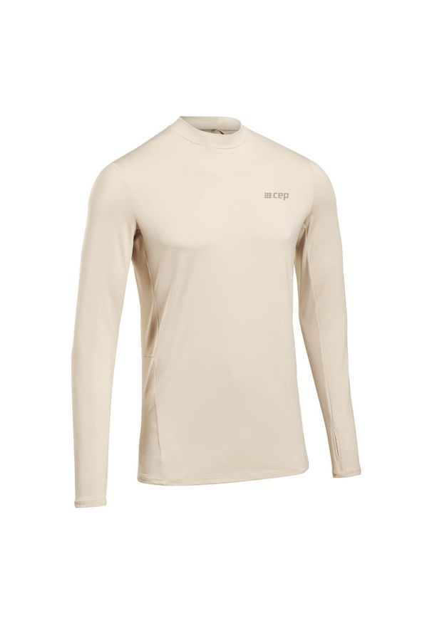 Męska bluzka zimowa sportowa z długim rękawem CEP Cold Weather. Kolor: biały. Długość rękawa: długi rękaw. Długość: długie. Sezon: zima. Sport: bieganie, fitness