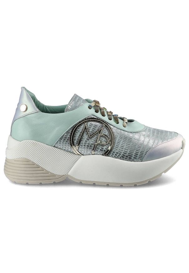 Massimo POLI - Miętowe Sneakersy Massimo Poli Damskie Modne Buty. Okazja: na co dzień. Kolor: zielony. Materiał: materiał. Szerokość cholewki: normalna. Sezon: lato, wiosna. Styl: casual, elegancki