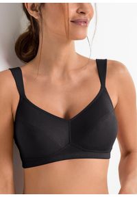 bonprix - Biustonosz bez fiszbinów z bawełną organiczną (2 szt.). Kolor: czarny. Materiał: bawełna #2