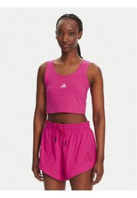 Adidas - adidas Top Essentials Small Logo JP4792 Różowy Slim Fit. Kolor: różowy. Materiał: bawełna #1