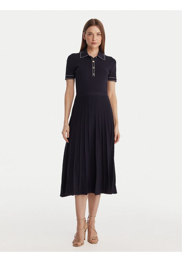MICHAEL Michael Kors Sukienka dzianinowa MR683C0BFD Granatowy Slim Fit. Kolor: niebieski. Materiał: syntetyk