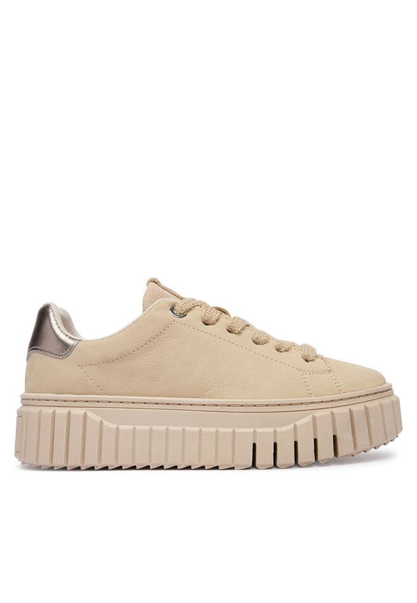 Sneakersy Tamaris. Kolor: beżowy