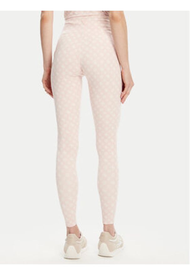 Guess Legginsy V5YB18 MC03W Różowy Slim Fit. Kolor: różowy. Materiał: syntetyk