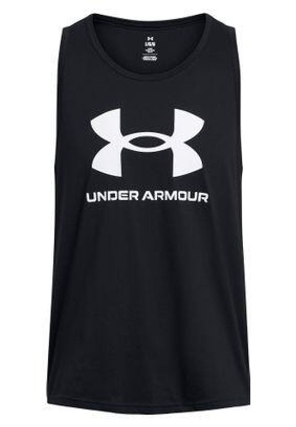 Under Armour - Koszulka męska tank top UNDER ARMOUR 1382883 bez rękawów. Kolor: czarny. Długość rękawa: bez rękawów