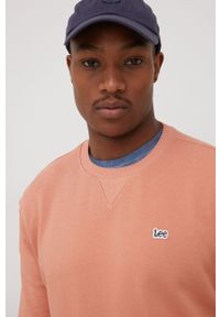 Lee bluza bawełniana męska kolor pomarańczowy gładka. Kolor: pomarańczowy. Materiał: bawełna. Wzór: gładki #5