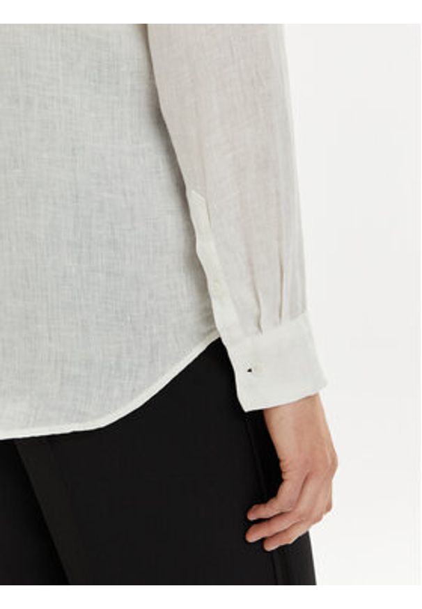 TOMMY HILFIGER - Tommy Hilfiger Koszula WW0WW42037 Biały Relaxed Fit. Kolor: biały. Materiał: len