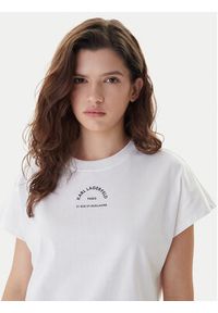 Karl Lagerfeld - KARL LAGERFELD T-Shirt B1W17032 Biały Relaxed Fit. Typ kołnierza: dekolt w karo. Kolor: biały. Materiał: bawełna #3