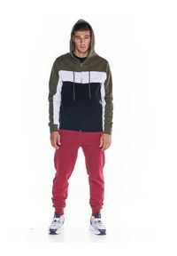 LEONE 1947 APPAREL - Męska bluza z kapturem i zamkiem błyskawicznym na całej długości Earth Tones. Typ kołnierza: kaptur. Kolor: zielony. Materiał: tkanina. Sport: fitness