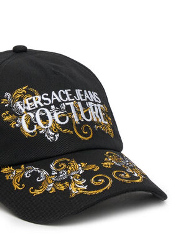 Versace Jeans Couture Czapka z daszkiem 78VAZK17 Czarny. Kolor: czarny. Materiał: materiał, bawełna