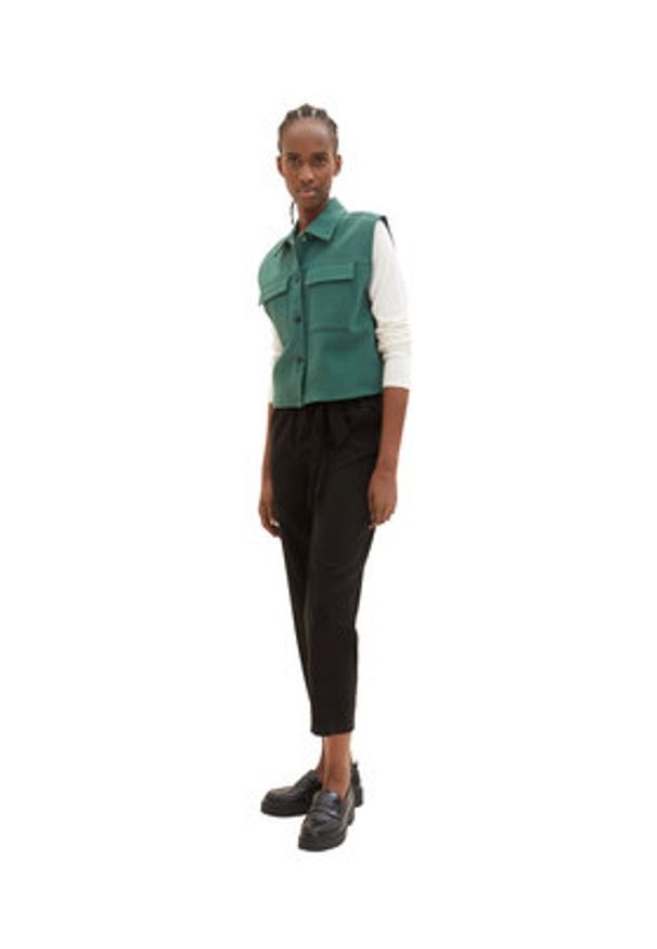 Tom Tailor Denim Spodnie materiałowe 1035436 Czarny. Kolor: czarny. Materiał: denim, lyocell, materiał