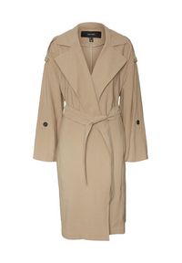 Vero Moda Trencz Bella 10252979 Beżowy Relaxed Fit. Kolor: beżowy. Materiał: wiskoza