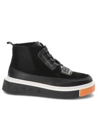 Czarne Botki Ravini Stylowe Skórzane Buty. Okazja: na co dzień. Zapięcie: sznurówki. Kolor: czarny. Materiał: skóra. Wzór: aplikacja. Styl: elegancki #4