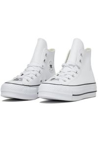 Tenisówki Converse Model Chuck Taylor All Star Platform Leather Kolor Biały. Kolor: biały. Materiał: tkanina, skóra. Obcas: na platformie. Model: Converse All Star