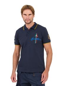 Aeronautica Militare - AERONAUTICA MILLITARE Granatowa koszulka polo Sleeve. Typ kołnierza: polo. Kolor: niebieski #6