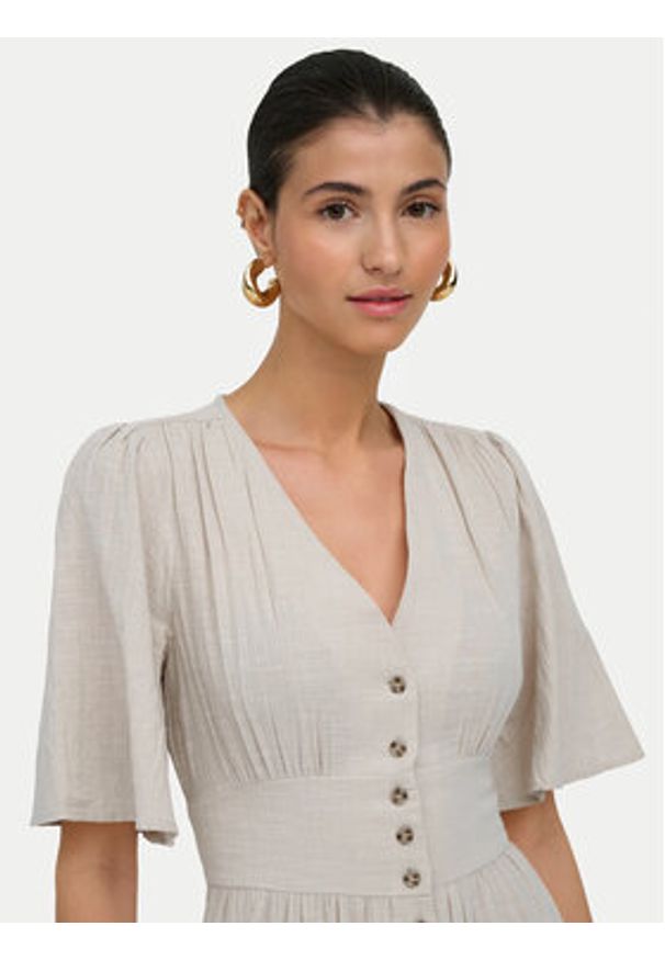 only - ONLY Sukienka codzienna Tizana 15373535 Beżowy Regular Fit. Okazja: na co dzień. Kolor: beżowy. Materiał: bawełna. Typ sukienki: proste. Styl: casual