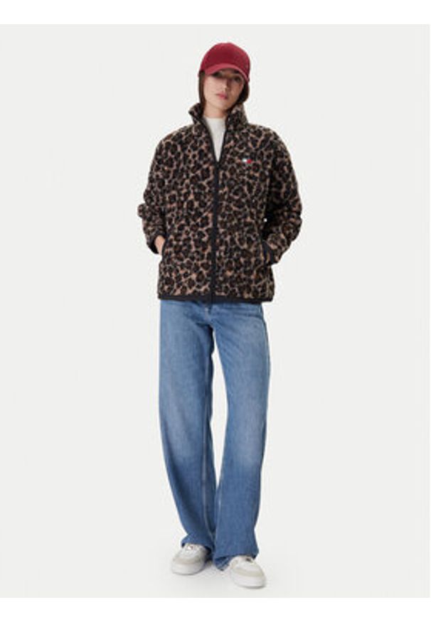 Tommy Jeans Polar DW0DW21596 Brązowy Regular Fit. Kolor: brązowy. Materiał: syntetyk