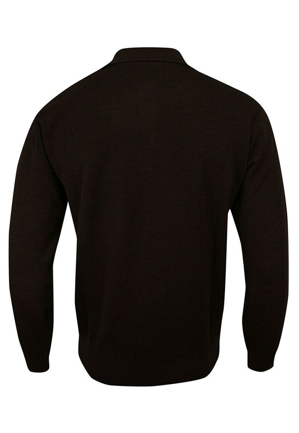 Brązowy sweter Elkjaer klasyczny, z klasycznym kołnierzykiem, na zimę
