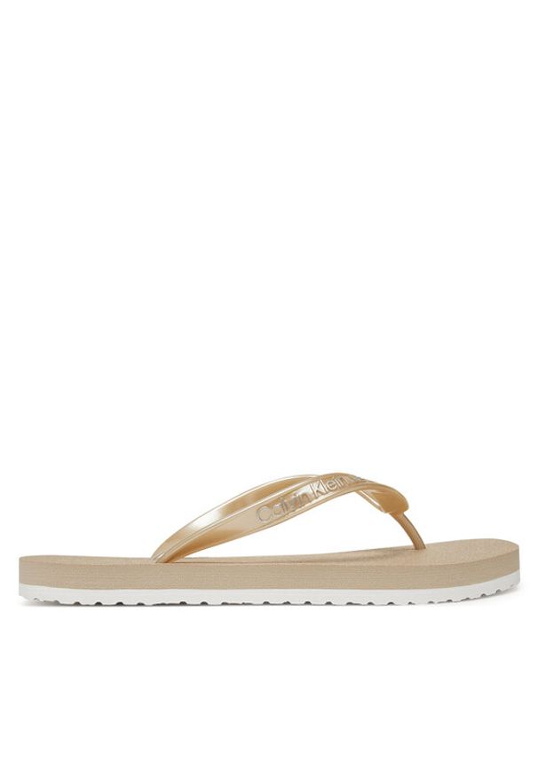Calvin Klein Jeans Japonki Thong+ Tpu Metallic YW0YW01720 Beżowy. Kolor: beżowy
