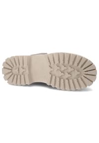Beżowe Botki Ravini Damskie Codzienne Obuwie. Okazja: na co dzień. Zapięcie: sznurówki. Kolor: beżowy. Materiał: futro, skóra. Sezon: zima. Styl: casual #5
