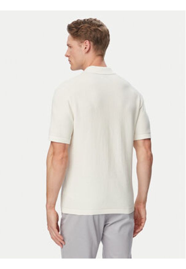 Calvin Klein Polo LV04LG313G Kremowy Regular Fit. Typ kołnierza: polo. Kolor: kremowy. Materiał: bawełna