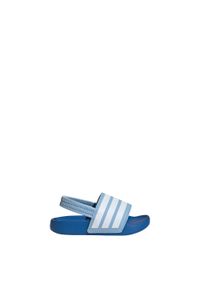 Adidas - Klapki adilette Estrap Kids. Kolor: niebieski, wielokolorowy, biały