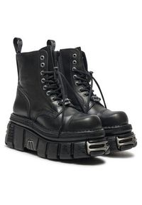 NEW ROCK Glany M-NEWMILI083-S37 Czarny. Kolor: czarny. Materiał: skóra. Styl: rockowy #2