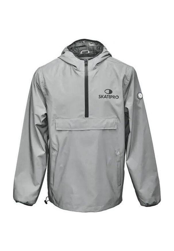 SKATEPRO - Odzież Outdoor unisex SkatePro Reflective Anorak - 146-152 - Reflective. Kolor: szary. Wzór: paski. Sport: outdoor
