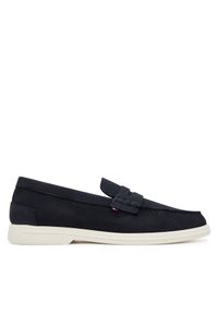 TOMMY HILFIGER - Mokasyny Tommy Hilfiger. Kolor: niebieski. Materiał: nubuk