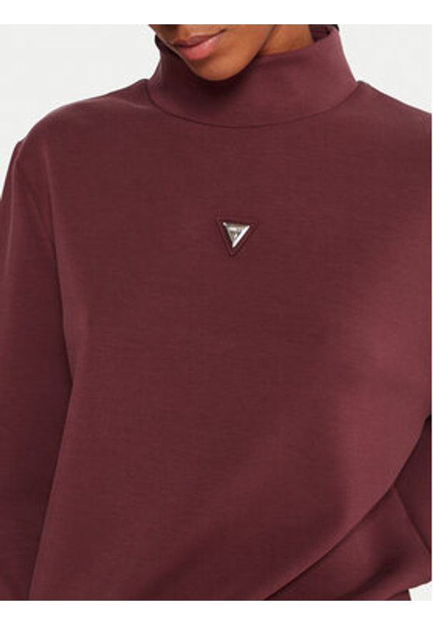 Guess Bluza Olympe V4YQ05 KCAY2 Bordowy Regular Fit. Kolor: czerwony. Materiał: syntetyk