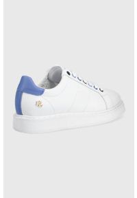 Lauren Ralph Lauren buty skórzane ANGELINE II kolor biały. Nosek buta: okrągły. Zapięcie: sznurówki. Kolor: biały. Materiał: skóra #5