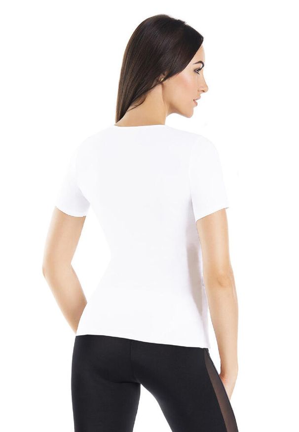 TEYLI - Koszulka T-shirt bawełniana Teyli Deko-V. Kolor: biały. Materiał: bawełna, elastan. Sport: fitness