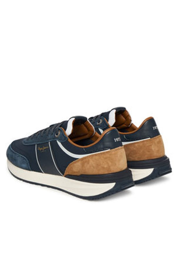 Pepe Jeans Sneakersy Buster Serie M PMS600008 Granatowy. Kolor: niebieski. Materiał: skóra, zamsz