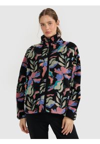 4f - 4F Polar sherpa ze stójką oversize damski - multikolor M. Typ kołnierza: kołnierzyk stójkowy. Kolekcja: plus size. Kolor: wielokolorowy. Materiał: polar. Sezon: zima