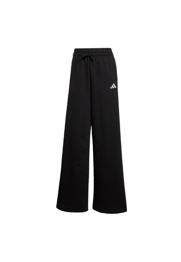 Adidas - Spodnie adidas 3-Stripes Fleece Wide. Kolor: czarny
