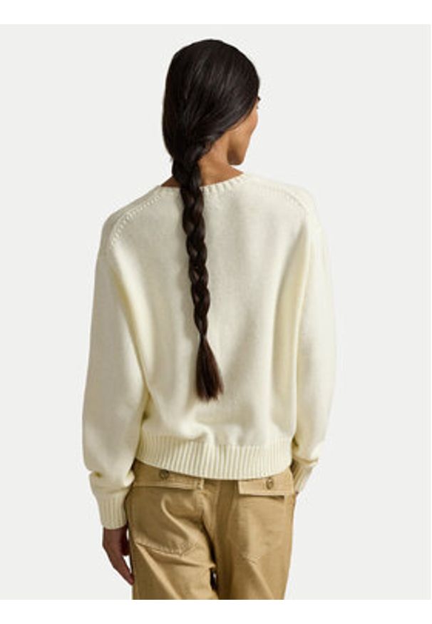 Polo Ralph Lauren Sweter 211A96248001 Écru Relaxed Fit. Typ kołnierza: polo. Materiał: bawełna