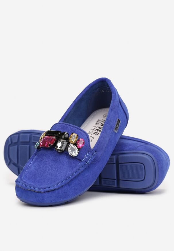 Born2be - Granatowe Mokasyny z Wkładką ze Skóry Naturalnej Mapho. Okazja: na co dzień. Kolor: niebieski. Materiał: skóra. Styl: klasyczny, elegancki, casual
