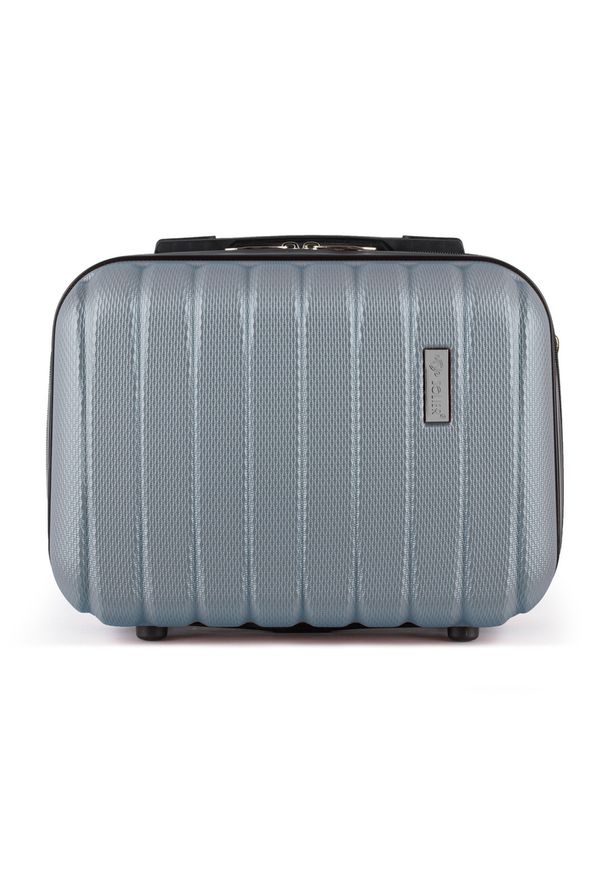 Solier - Kuferek podróżny mały ABS SOLIER STL902 srebrny. Kolor: srebrny. Materiał: materiał