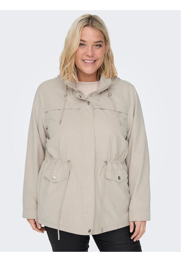 ONLY Carmakoma Parka New Starline 15278695 Beżowy Regular Fit. Kolor: beżowy. Materiał: syntetyk