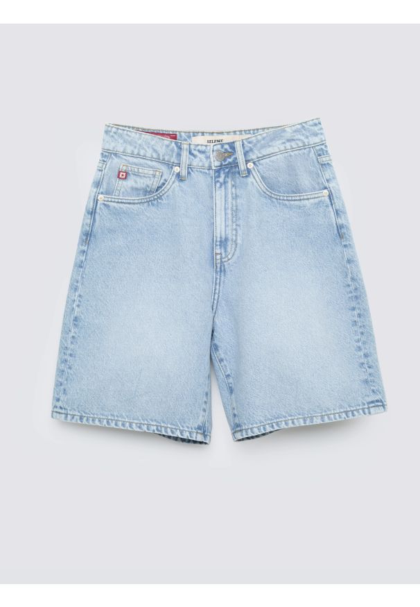 Big-Star - Szorty damskie jeansowe niebieskie Selene 101. Stan: podwyższony. Kolor: niebieski. Materiał: jeans. Długość: krótkie. Sezon: lato. Styl: vintage, retro, elegancki