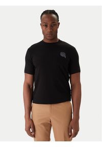 Karl Lagerfeld - KARL LAGERFELD T-Shirt 755023 561235 Czarny Regular Fit. Typ kołnierza: dekolt w karo. Kolor: czarny. Materiał: bawełna #1