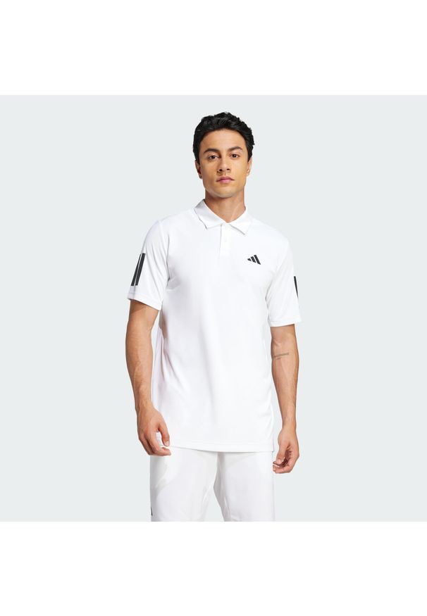 Adidas - Koszulka Club Tennis 3-Stripes Polo. Typ kołnierza: polo. Kolor: biały. Materiał: materiał. Sport: tenis