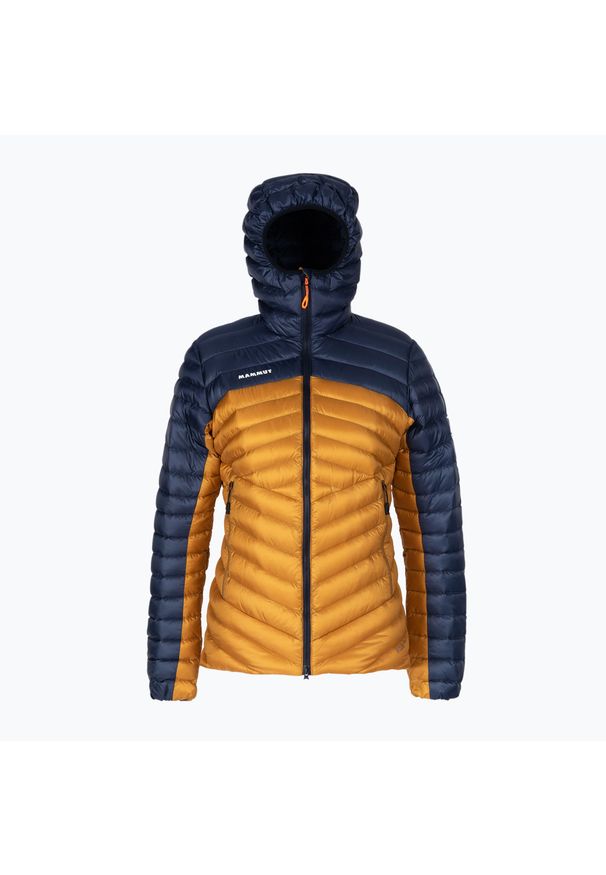 Kurtka puchowa damska Mammut Broad Peak IN. Kolor: żółty, wielokolorowy, niebieski. Materiał: puch