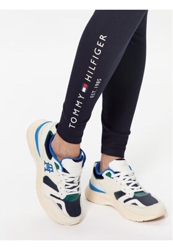 TOMMY HILFIGER - Tommy Hilfiger Legginsy Heritage WW0WW37347 Granatowy Slim Fit. Kolor: niebieski. Materiał: bawełna