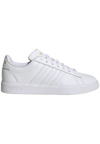 Adidas - Buty adidas Grand Court Cloudfoam Lifestyle Court Comfort W GW9213 białe. Okazja: na co dzień. Zapięcie: sznurówki. Kolor: biały. Materiał: syntetyk, skóra. Szerokość cholewki: normalna. Model: Adidas Cloudfoam #2